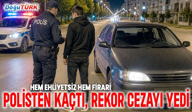 Hem ehliyetsiz hem firari: Genç sürücüye ceza yağdı!