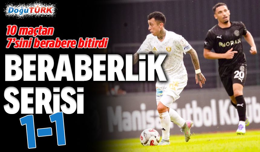 Erzurumspor FK'dan 10 maçta yedinci beraberlik