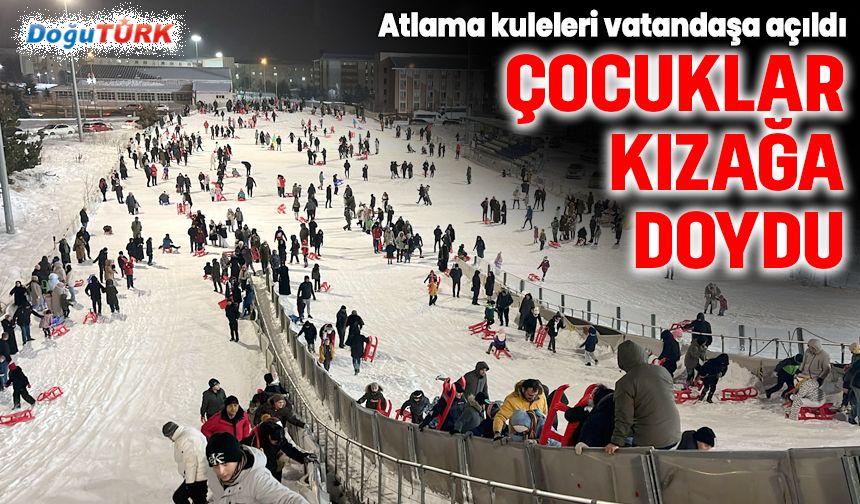Atlama kuleleri vatandaşa açıldı, çocuklar kızağa doydu