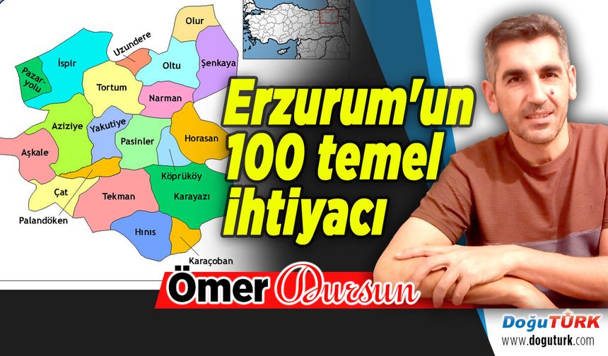 Erzurum'un 100 temel ihtiyacı...