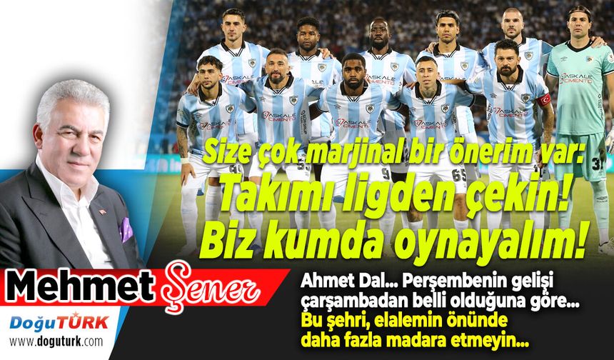 Size çok marjinal bir önerim var: Takımı ligden çekin!