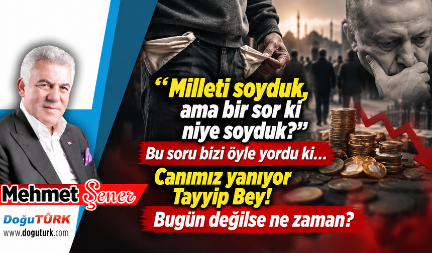 Canımız yanıyor Tayyip Bey! Bugün değilse ne zaman?